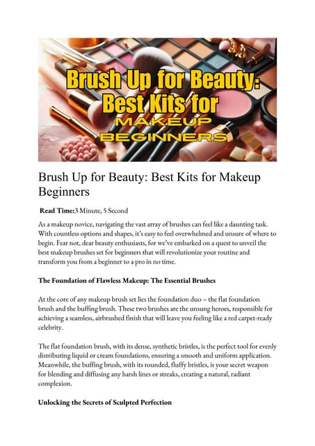 Brush Up for Beauty: Best Kits for Makeup Beginners | PDF