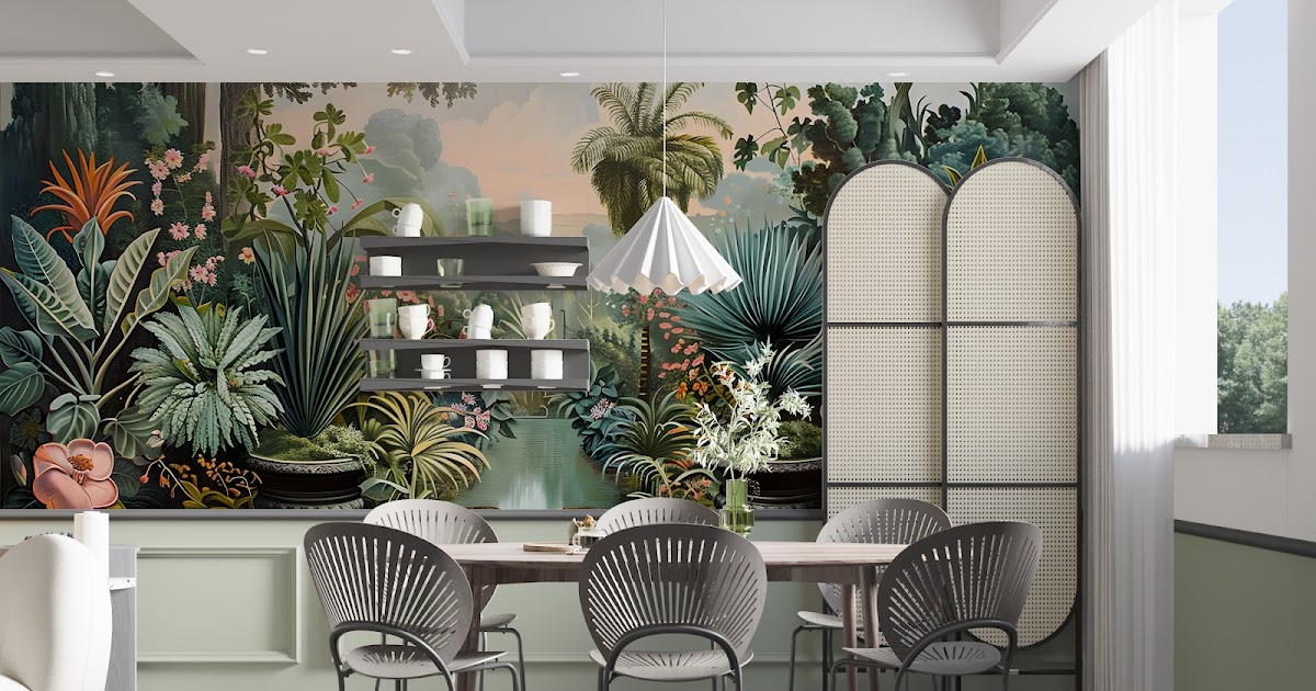 Fresh Looks for Dining Room Walls Using Wallpaper