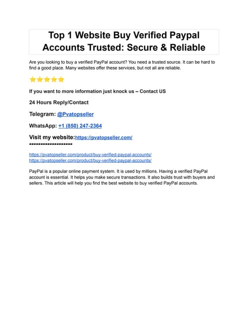 Top 1 Website Buy Verified PayPal Accounts Trusted.pdf
