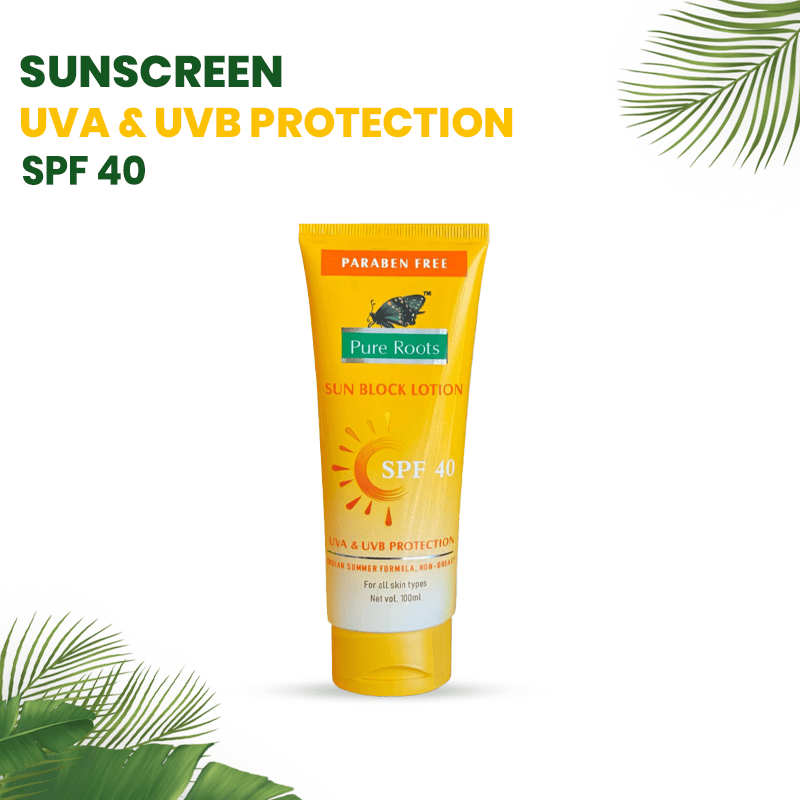 Buy Pure Roots Sun Block Lotion SPF 40 UVA UVB Protection for Men Women 100ml at Best Price in India
