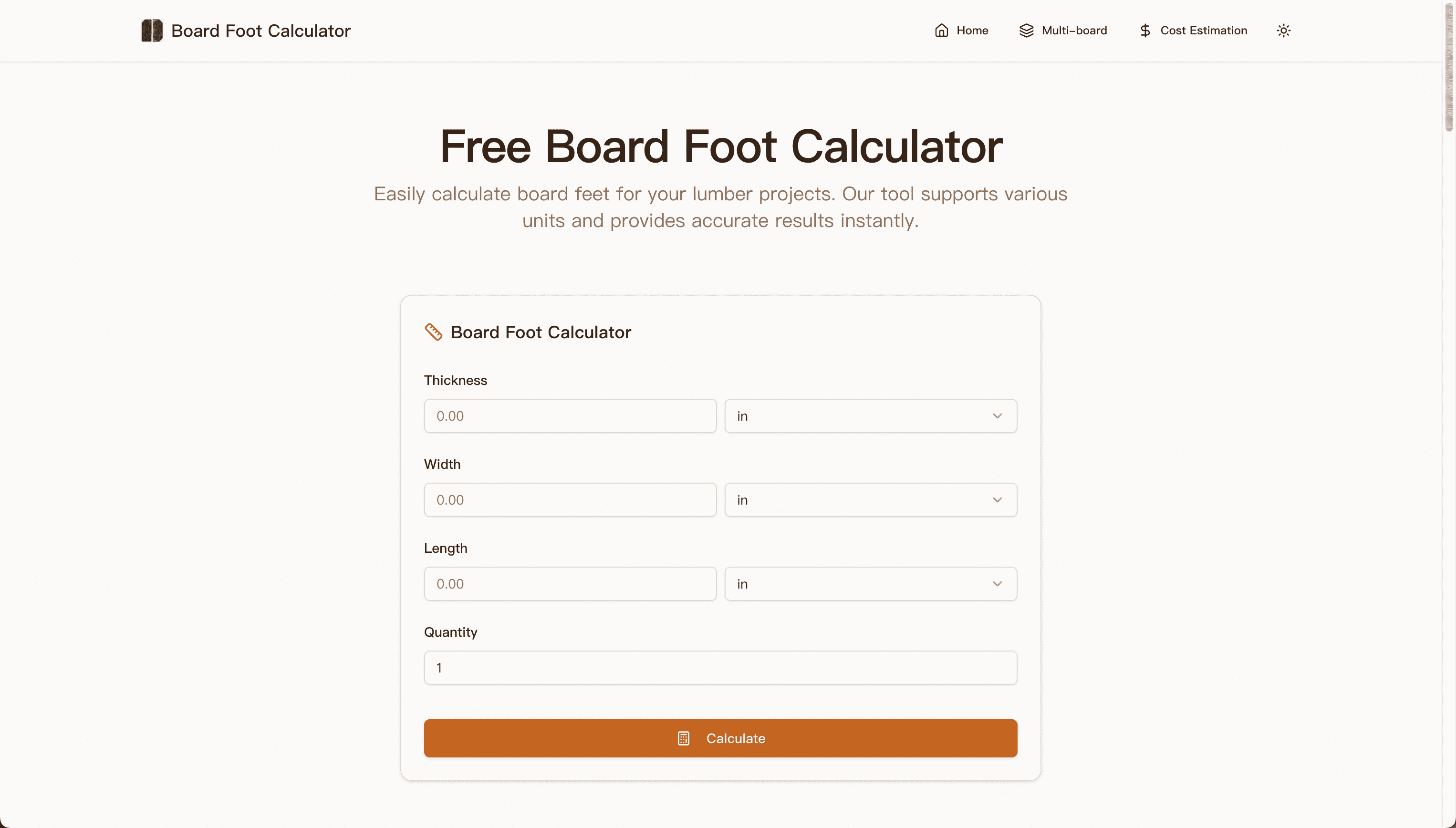 Free Board Foot Calculator | Free Board Foot Calculator