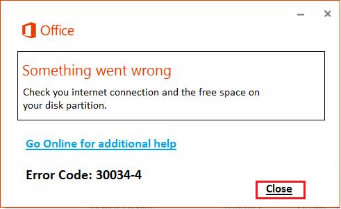 Solutions to fix Error code 30034-4 in Office 365/2021/2019