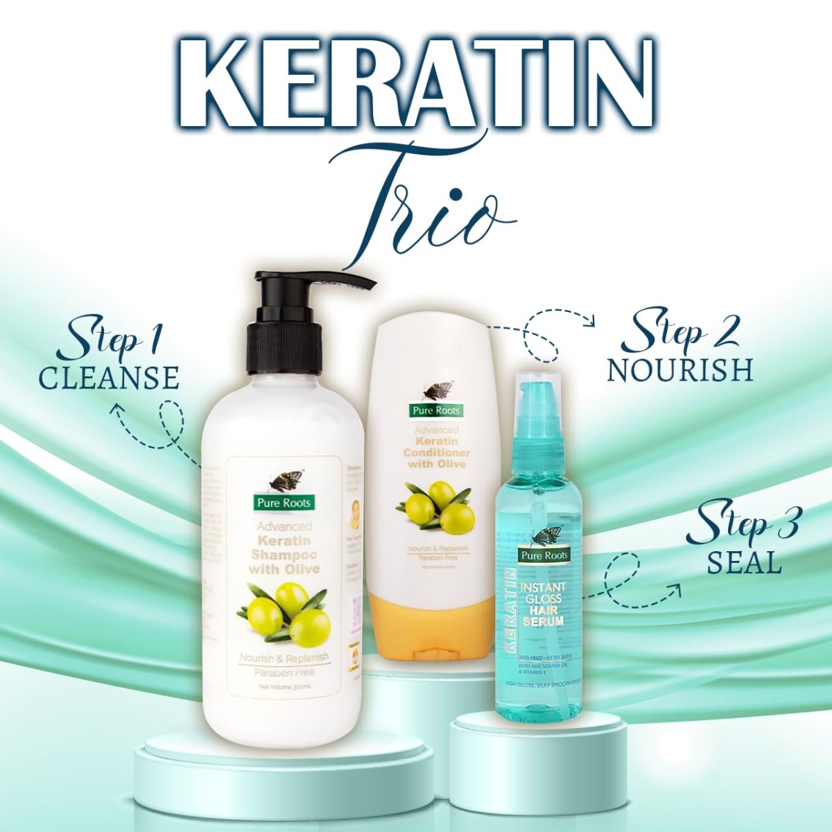 Experience Stronger, Shinier Hair with Natural Keratin Shampoo and Conditioner – Pure Roots Herbals