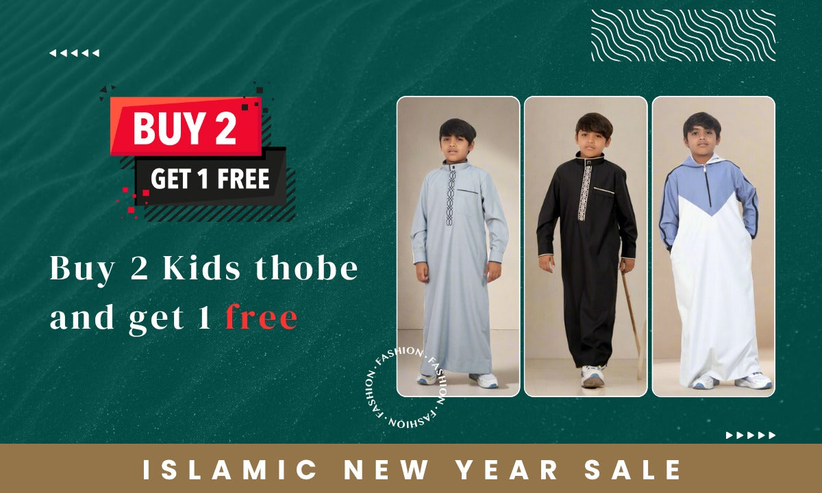 Buy 2 Kids Thobes, Get 1 Free – Islamic New Year Offer 2025