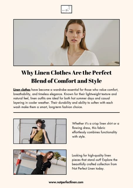 Why Linen Clothes Are the Perfect Blend of Comfort and Style | PDF