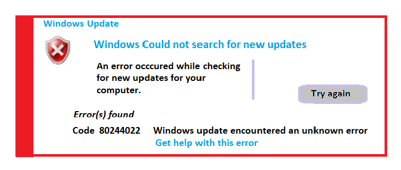 Error Code 80244022 in Windows Update 10/11 - Get fixed here