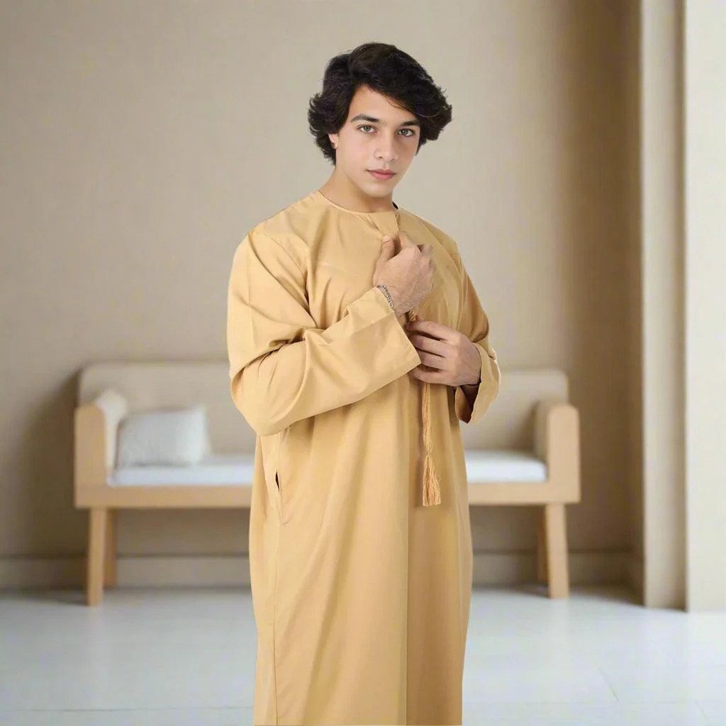 Peach Yellow Emirati Thobe for Kids – Outfit Trends