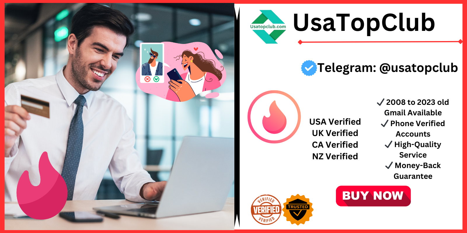 Buy Tinder Accounts - 100% USA,UK,CA Tinder