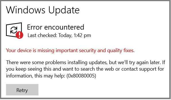 Simple Solutions for Error Code 0x80080005 in Windows 10/11