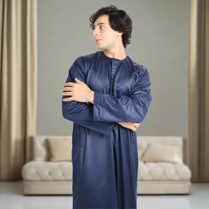 Classic Telish Blue Emirati Thobe for Men – Shop Online