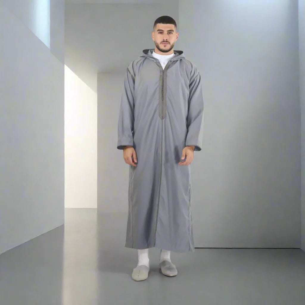 Modern Modesty with Moroccan Djellaba Cool Grey Outfits