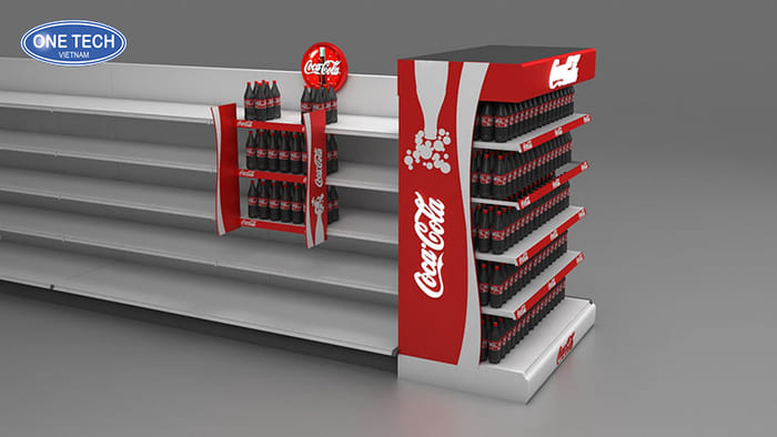 Kệ trưng bày Coca Cola bắt mắt, nổi bật thương hiệu