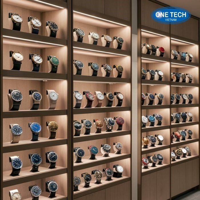 99+ mẫu kệ trưng bày đồng hồ đeo tay sang trọng, thẩm mỹ