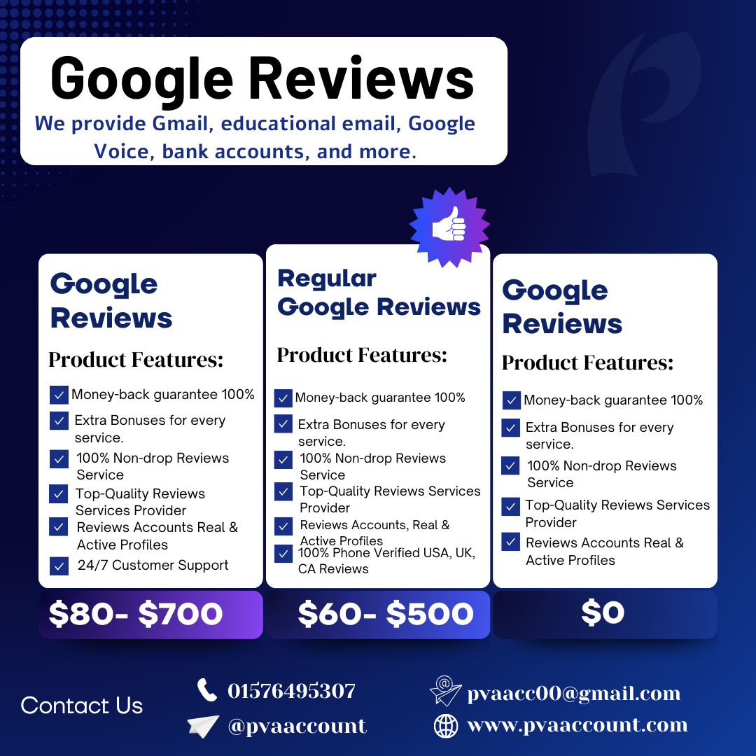 Buy Google Reviews | Fast & 100% Safe | pvaaccount