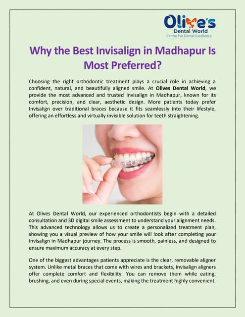 Why the Best Invisalign in Madhapur Is Most Preferred? | PDF