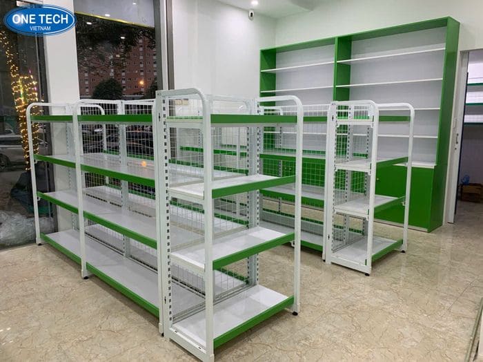 TOP 30+ mẫu kệ siêu thị màu xanh bắt mắt, thu hút khách hàng