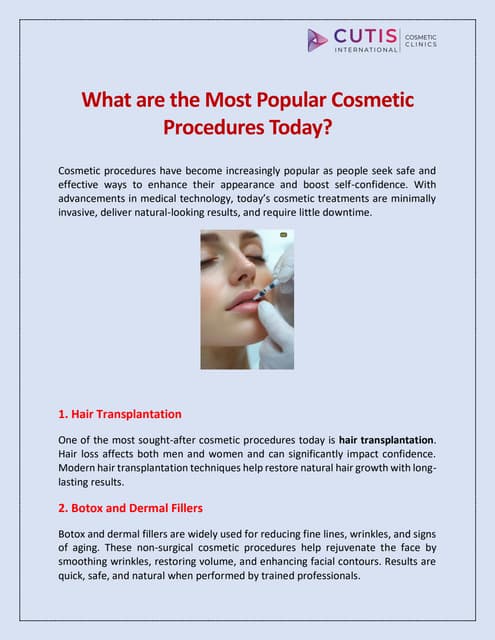 What are the Most Popular Cosmetic Procedures Today? | PDF